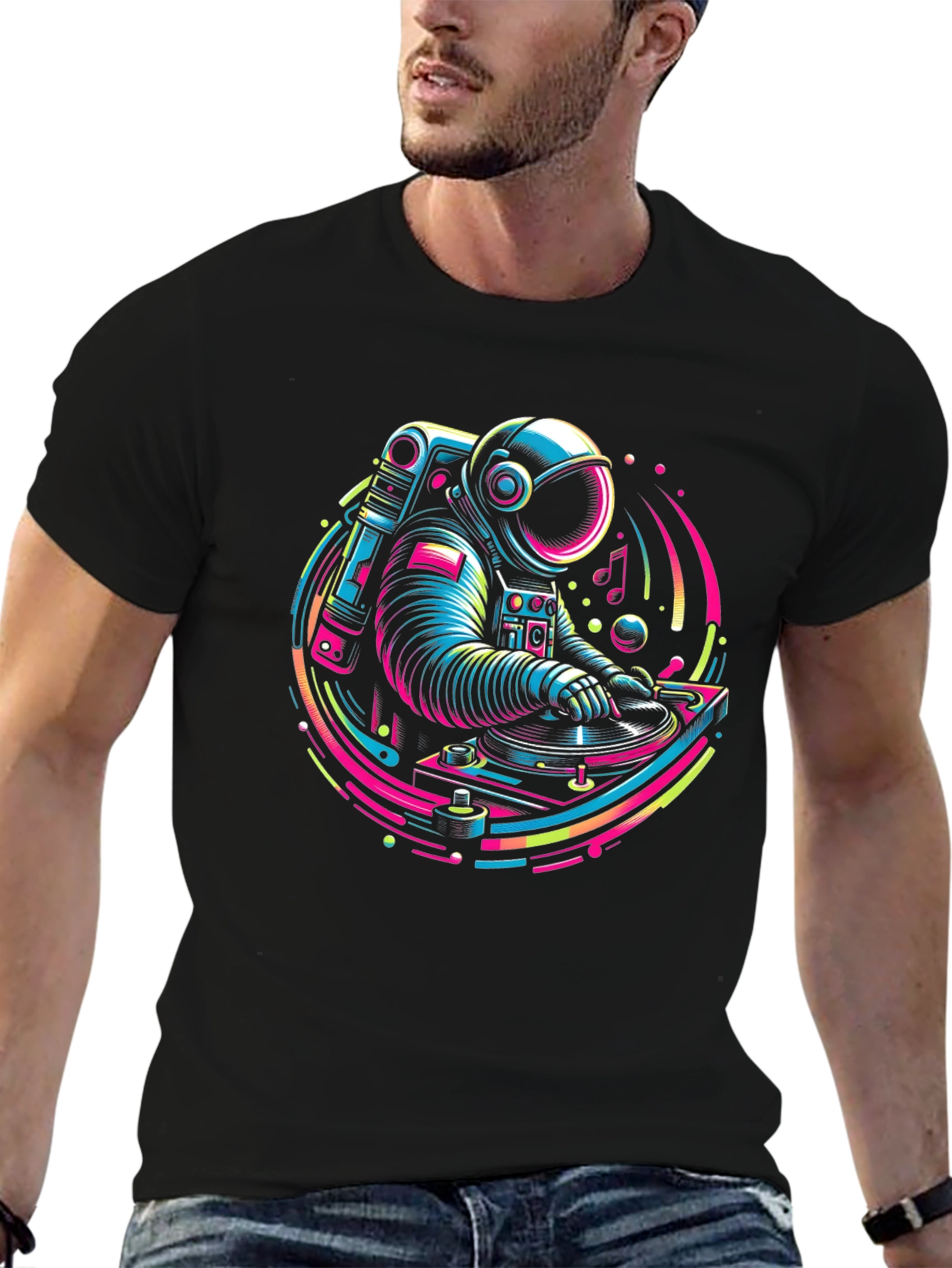 Astronaut DJ Graphic Tee - Cosmic Turntable