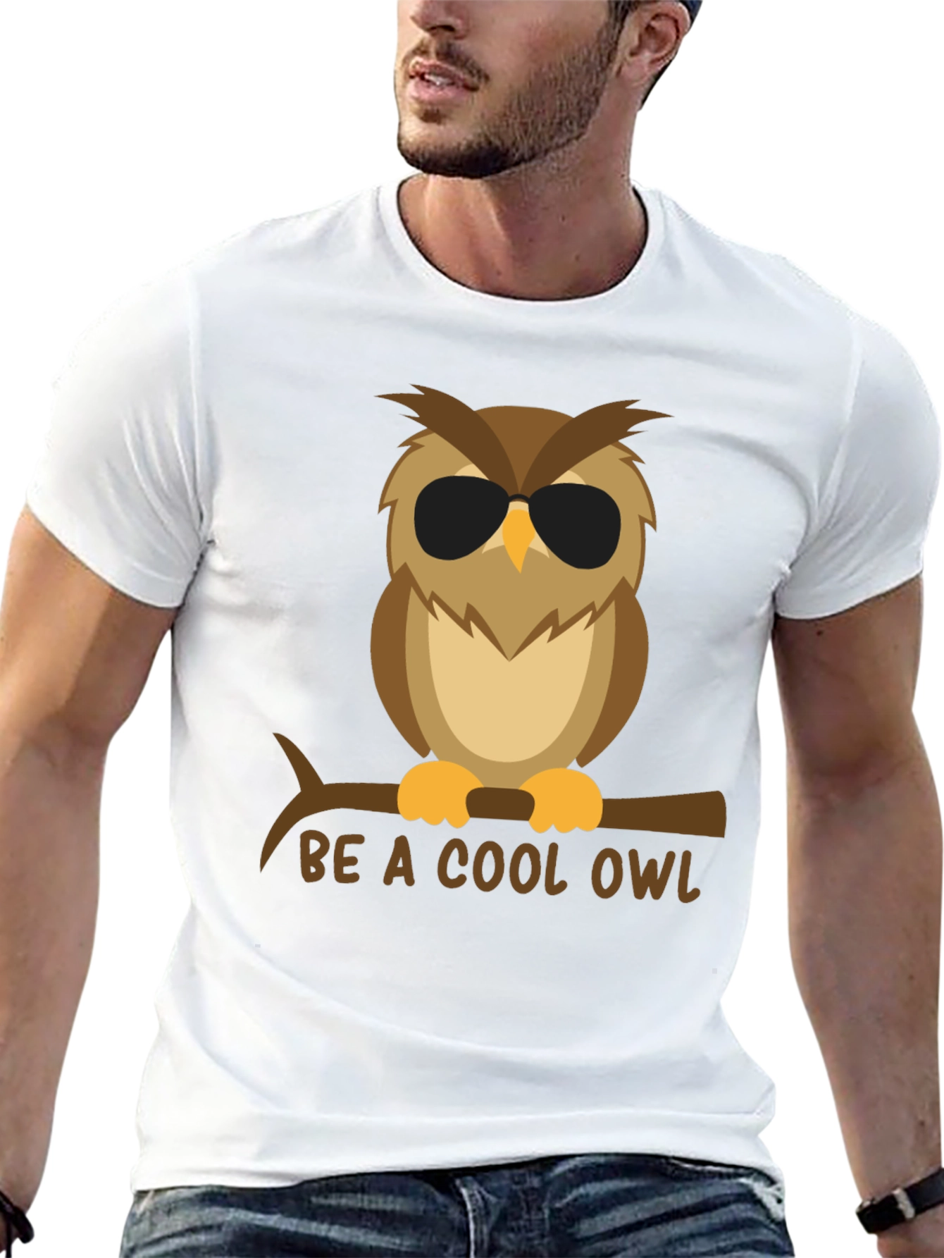 Cool Owl Graphic Tee - Black T-Shirt