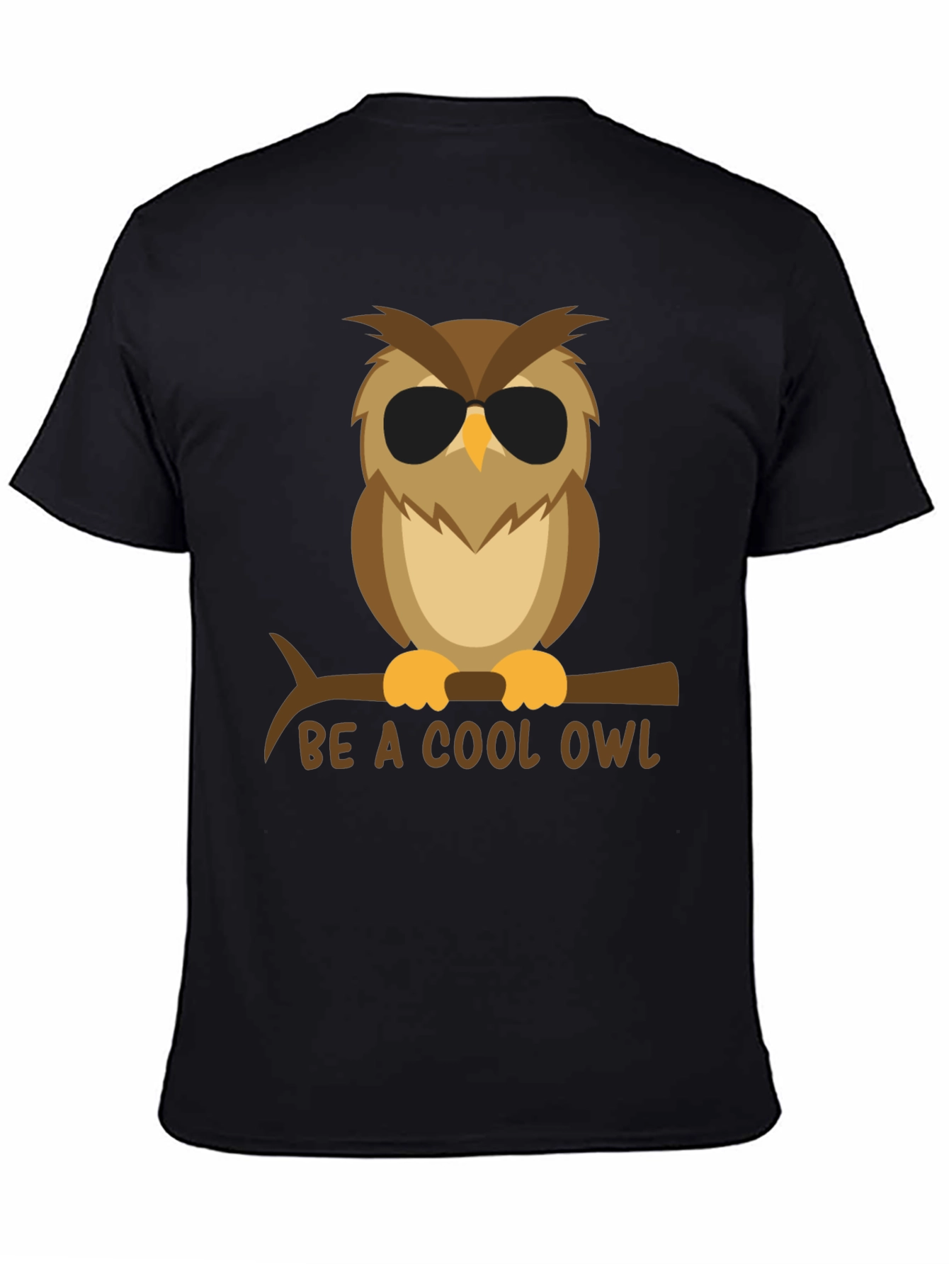 Cool Owl Graphic Tee - Black T-Shirt
