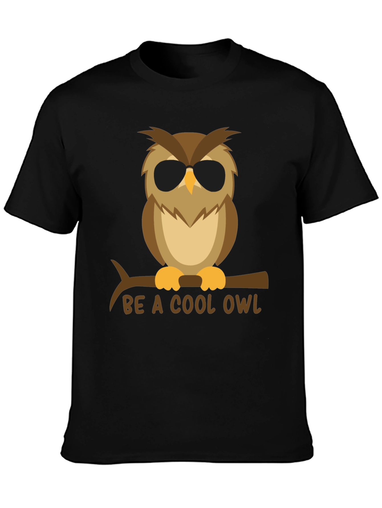 Cool Owl Graphic Tee - Black T-Shirt