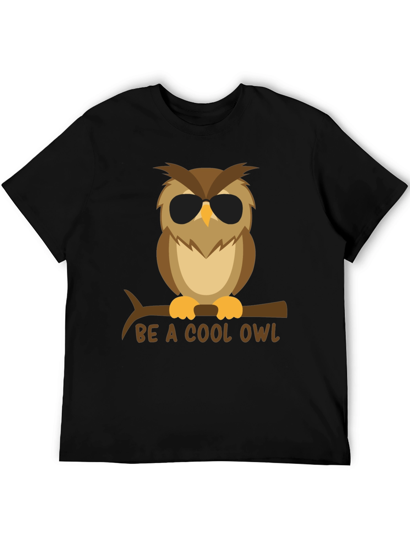 Cool Owl Graphic Tee - Black T-Shirt