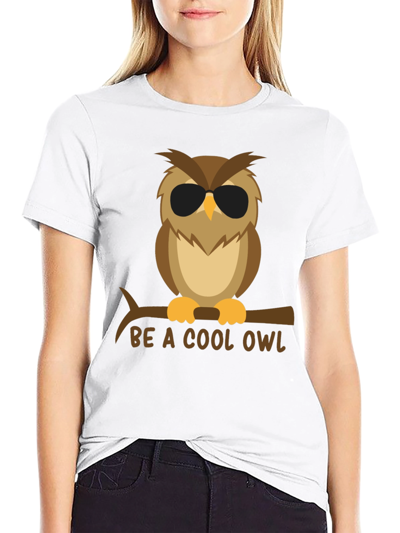 Cool Owl Graphic Tee - Black T-Shirt