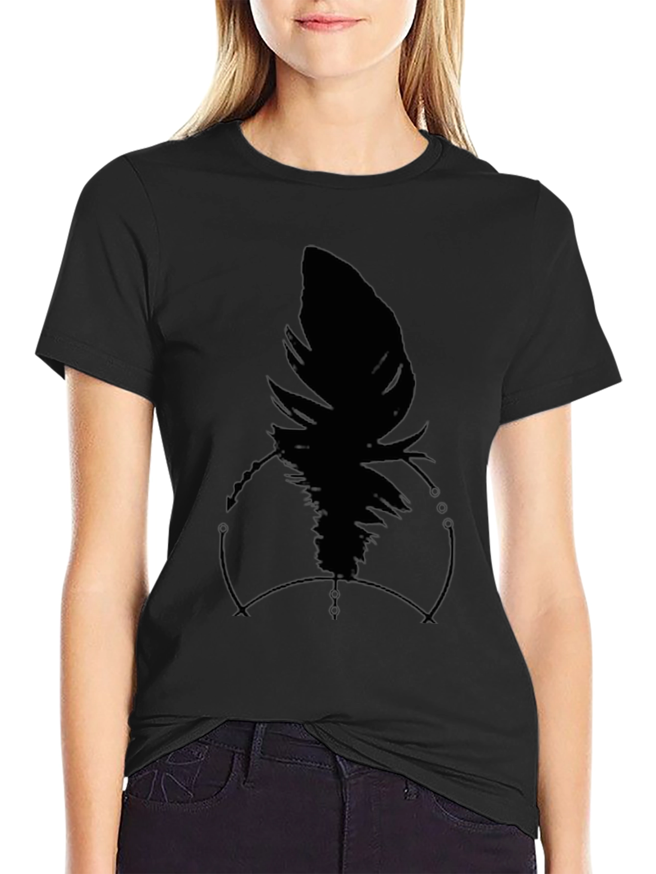 Raven Feather Graphic Black T-Shirt