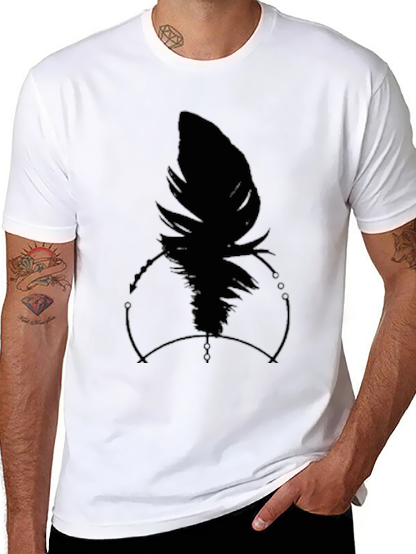 Raven Feather Graphic Black T-Shirt