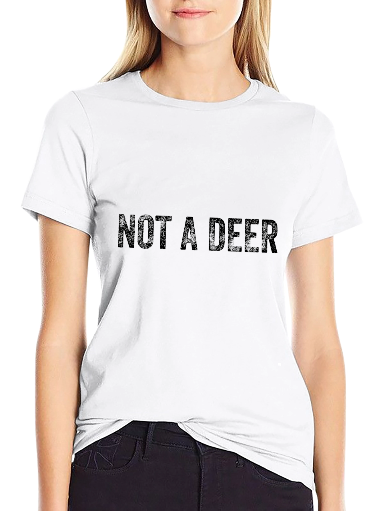 NOT A DEER Graphic T-Shirt - Black Cotton Tee