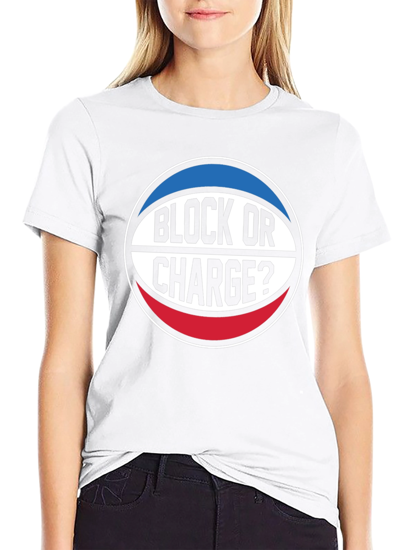 Block or Charge? Basketball T-Shirt