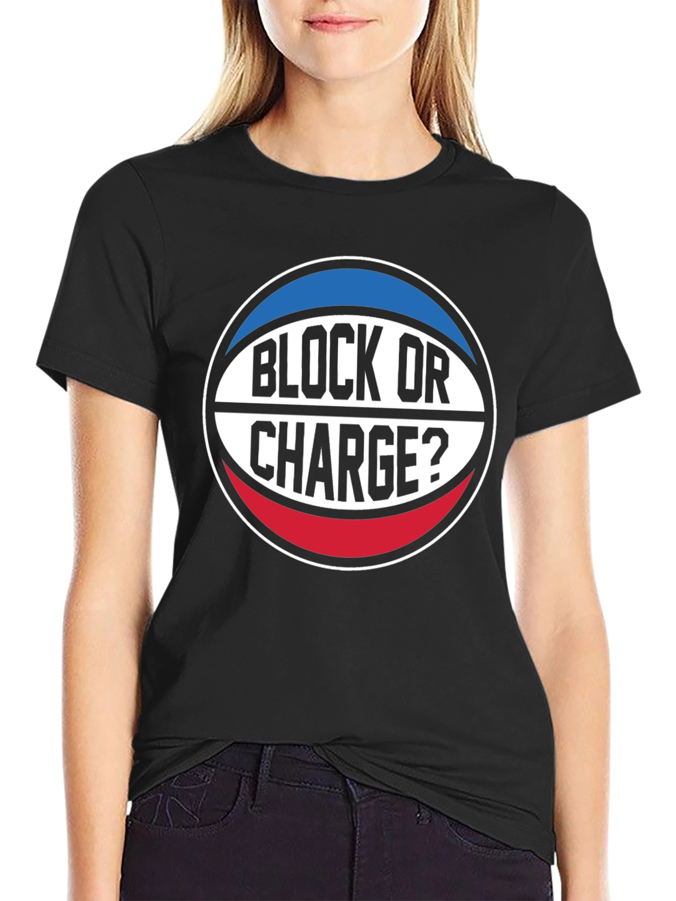 Block or Charge? Basketball T-Shirt
