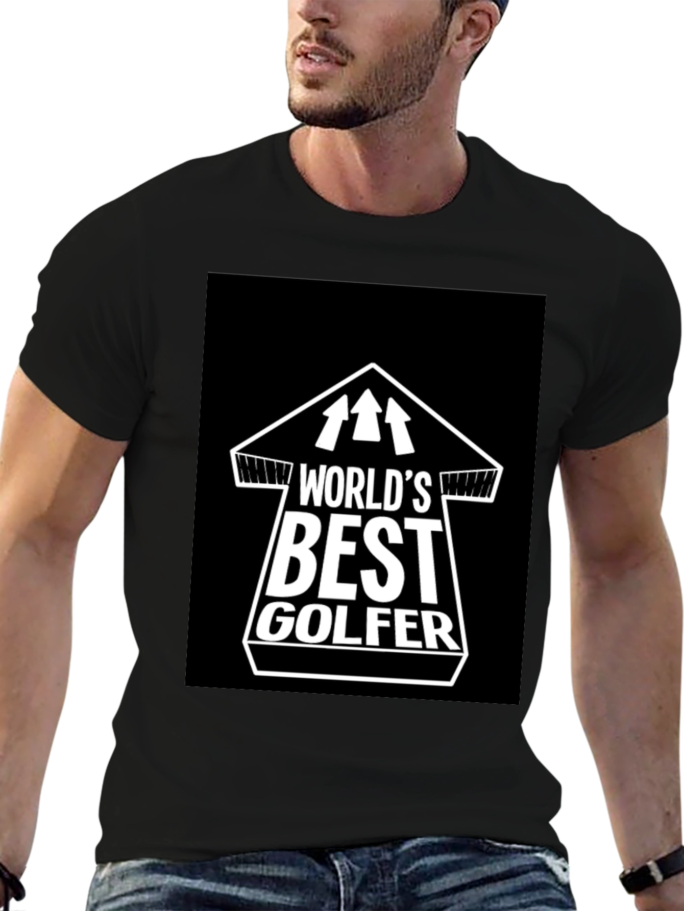 Worlds Best Golfer T-Shirt - Black Cotton Tee