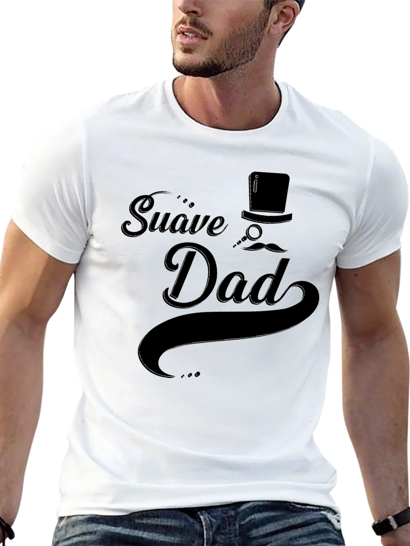 Suave Dad Black Graphic Tee