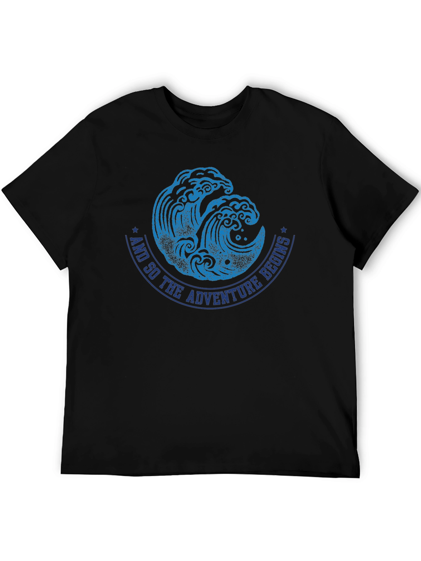 Adventure Begins Wave Graphic Tee - Black