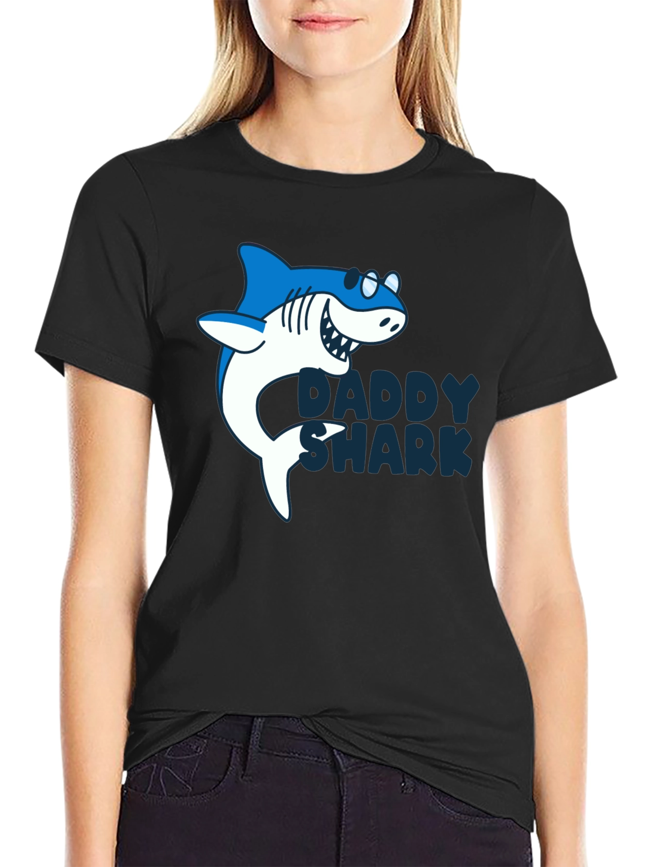 Daddy Shark Graphic Tee - Mens Black T-Shirt