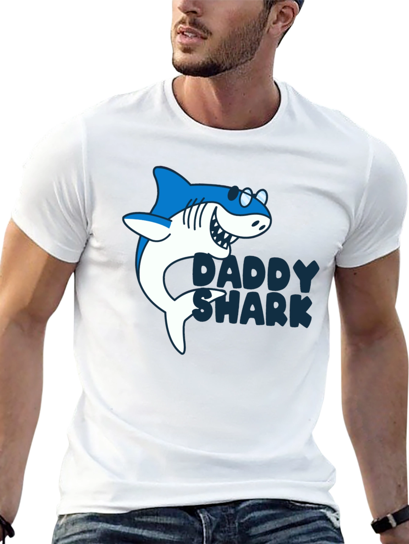 Daddy Shark Graphic Tee - Mens Black T-Shirt