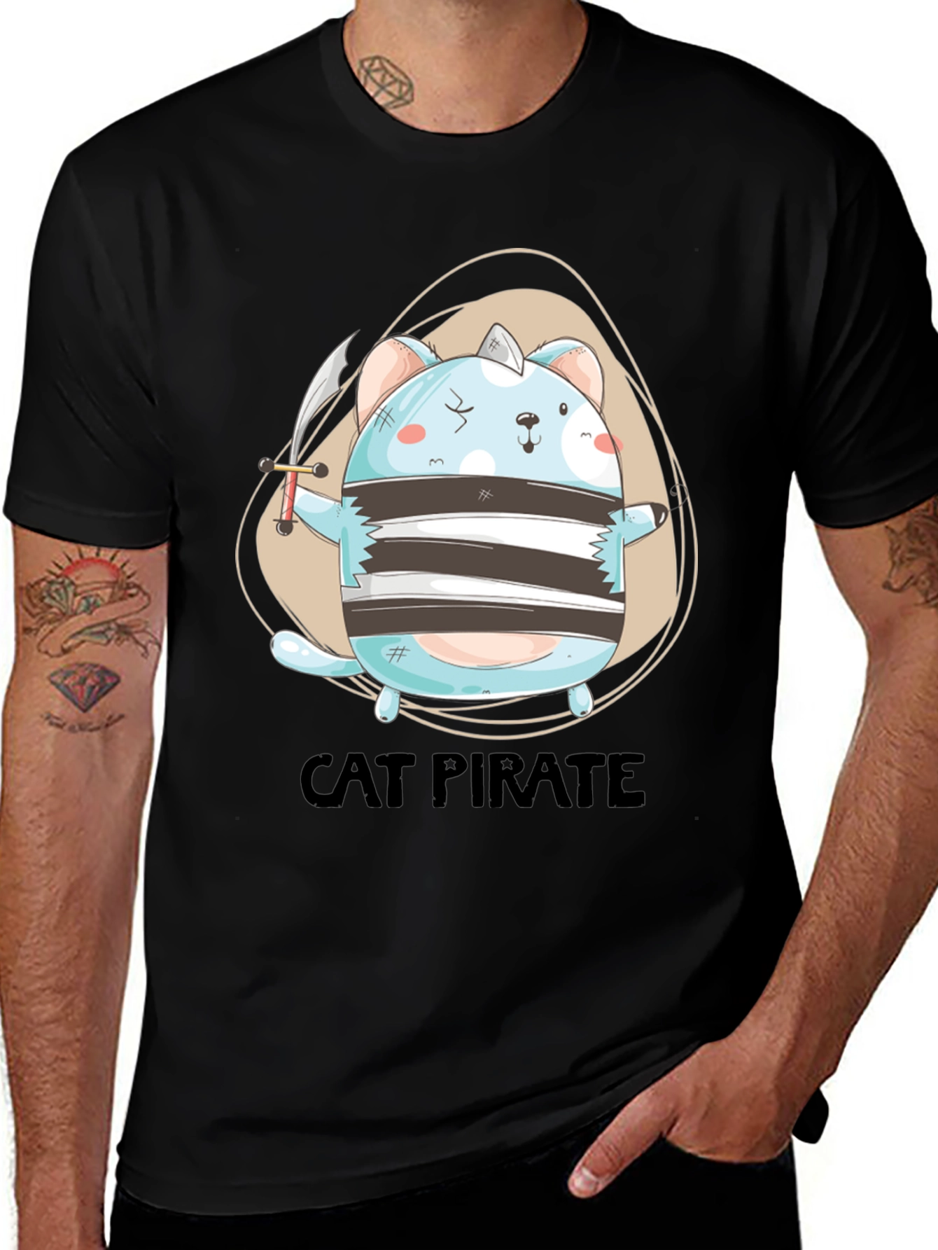 Cat Pirate Graphic Tee
