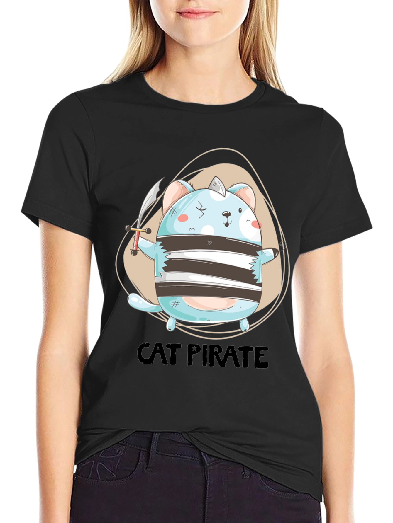 Cat Pirate Graphic Tee
