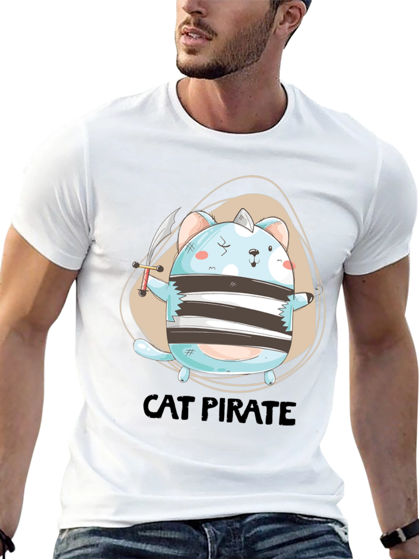 Cat Pirate Graphic Tee