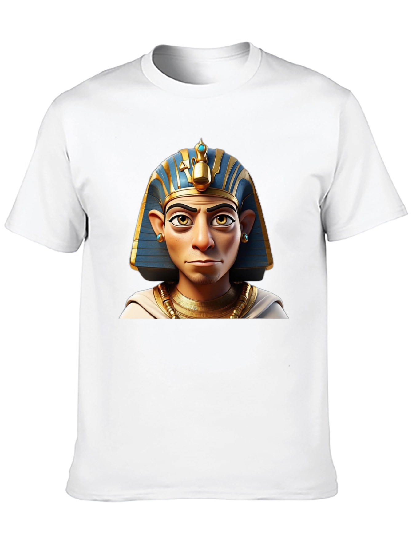 Pharaoh Cartoon Print Black T-Shirt