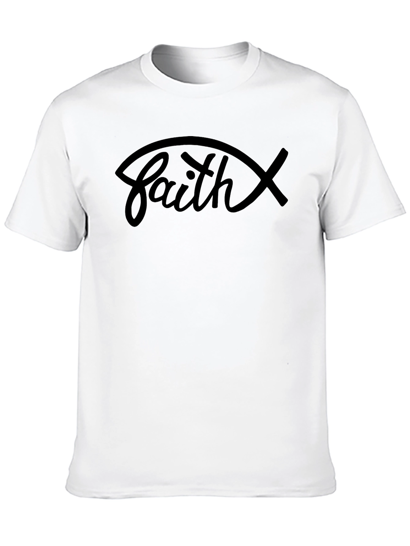 Faith Graphic Tee - Christian Fish Symbol Shirt