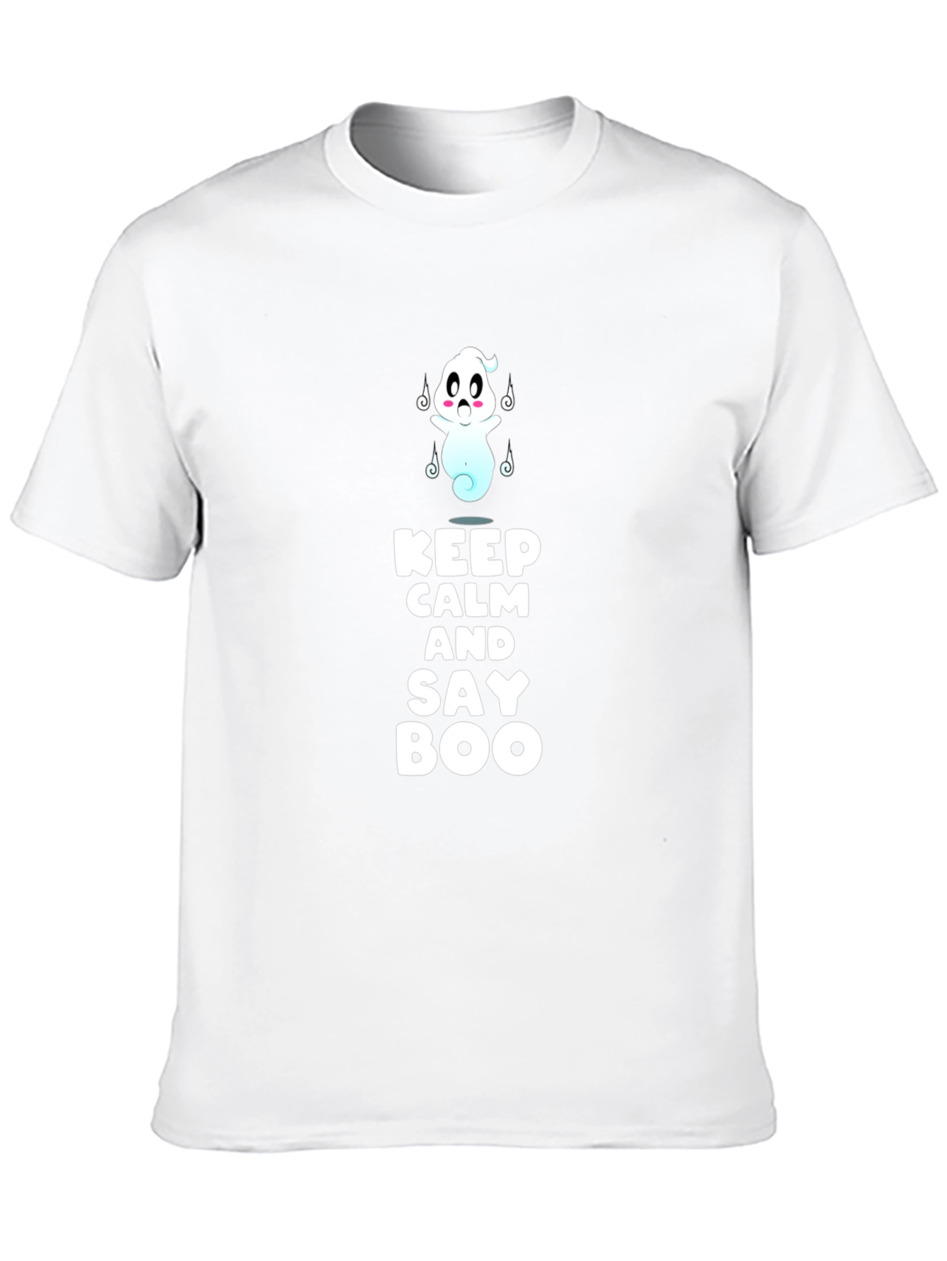 Keep Calm and Say Boo Ghost Graphic Tee