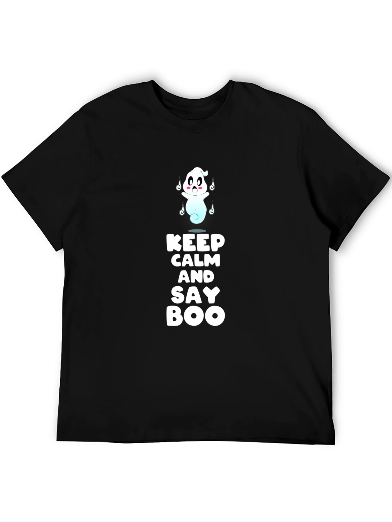 Keep Calm and Say Boo Ghost Graphic Tee