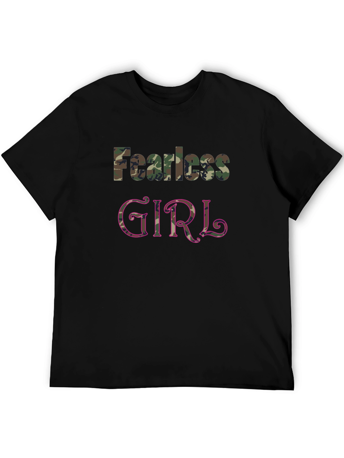 Fearless Girl Camo Graphic T-Shirt