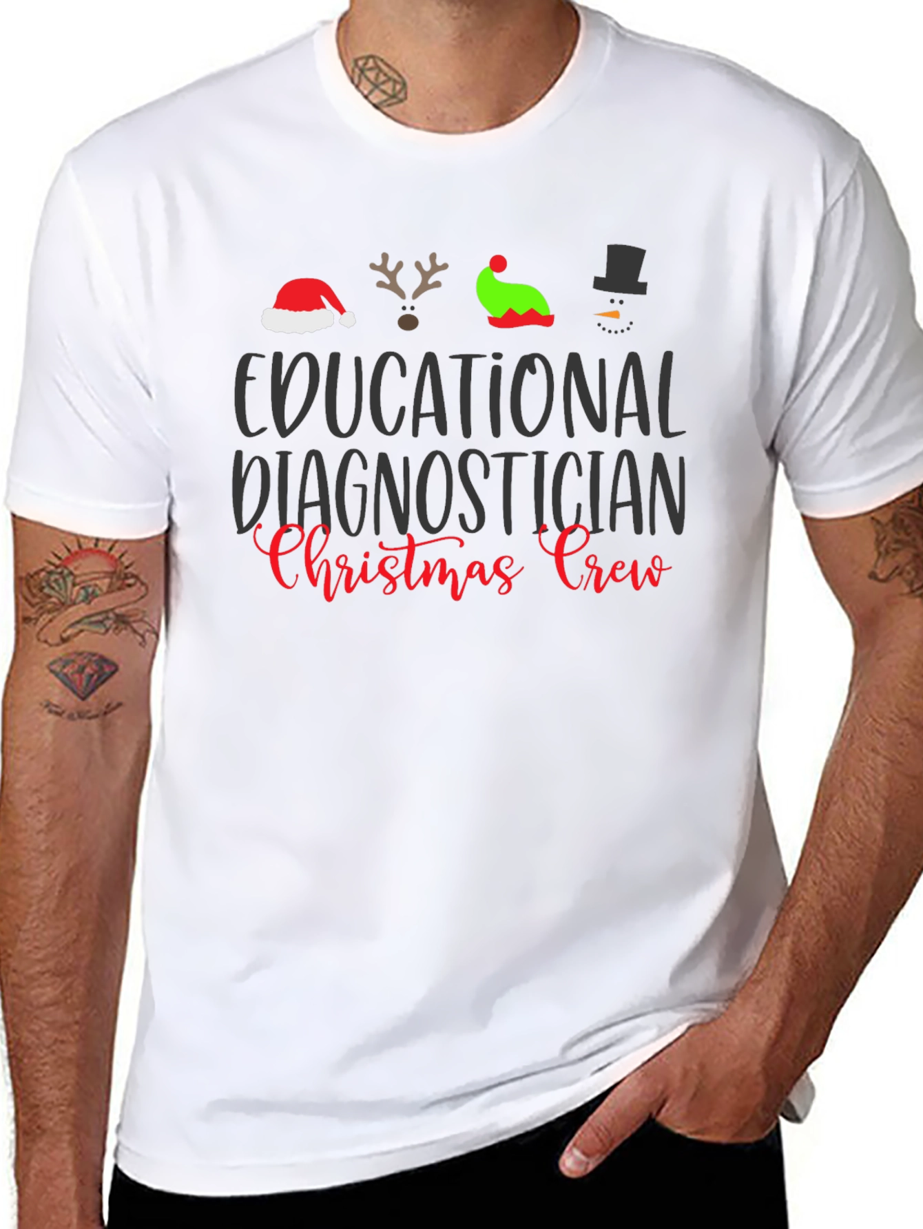 Educational Diagnostician Christmas Crew T-Shirt
