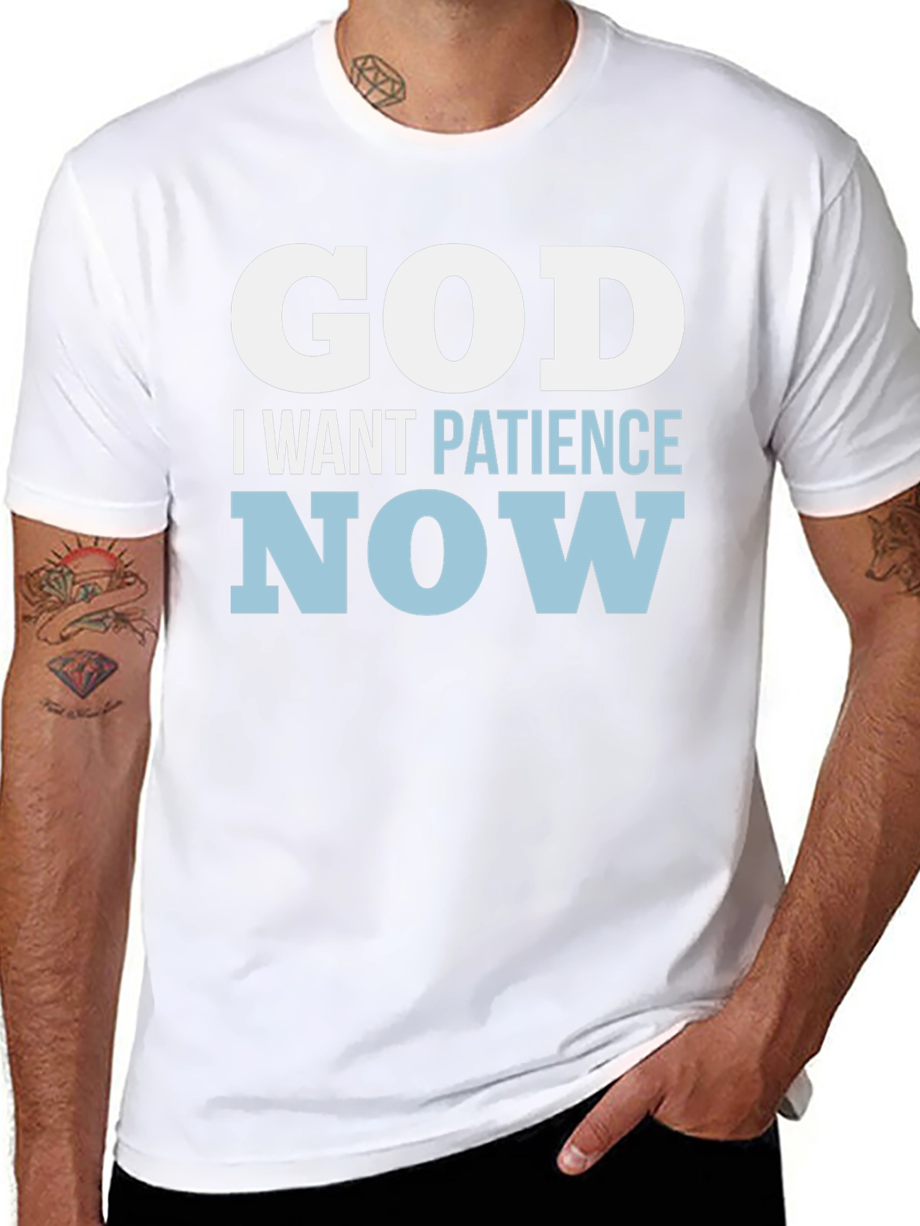 God I Want Patience Now T-Shirt Funny Religious Tee