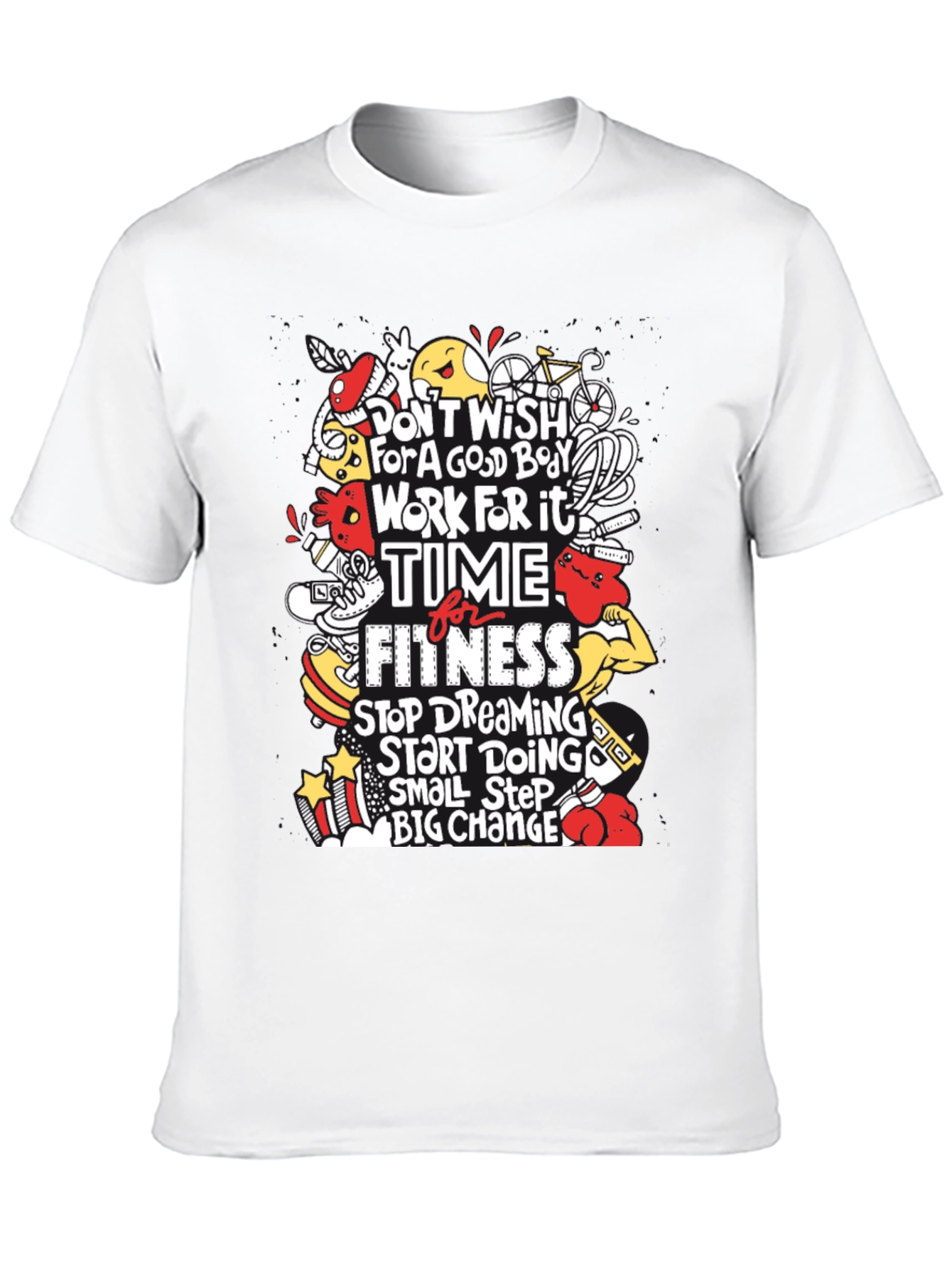 Motivational Fitness Graphic T-Shirt - Black