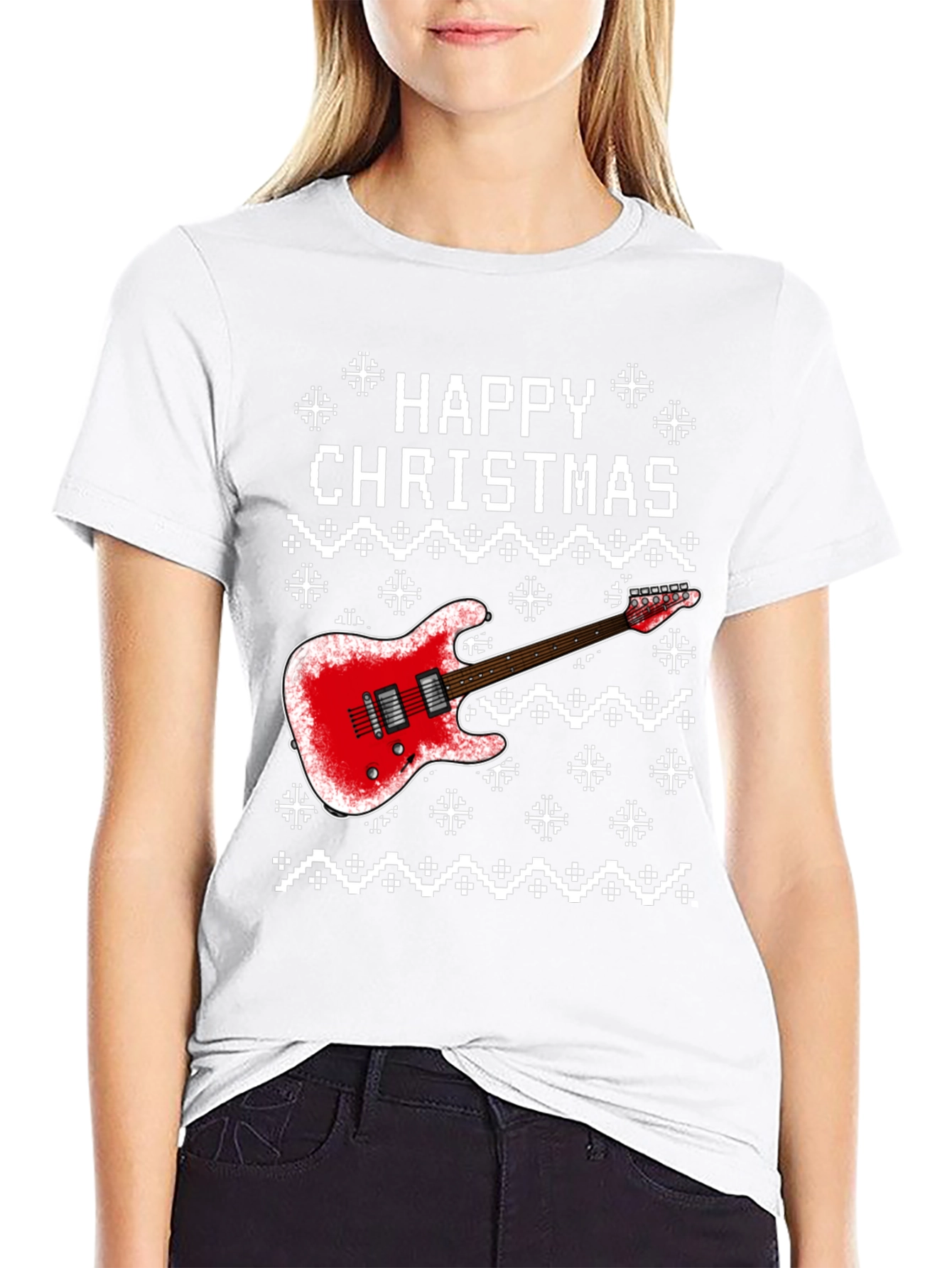 Happy Christmas Guitar Graphic Tee