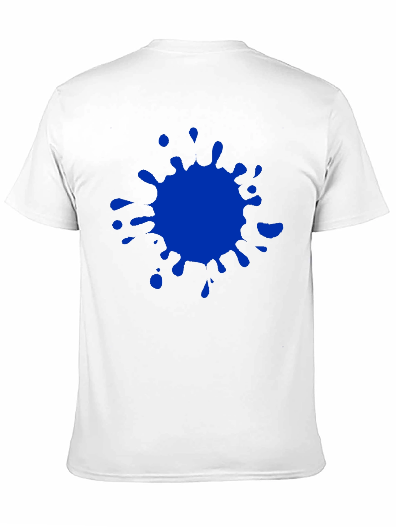 Blue Splatter Graphic Tee - Mens Casual Crew Neck