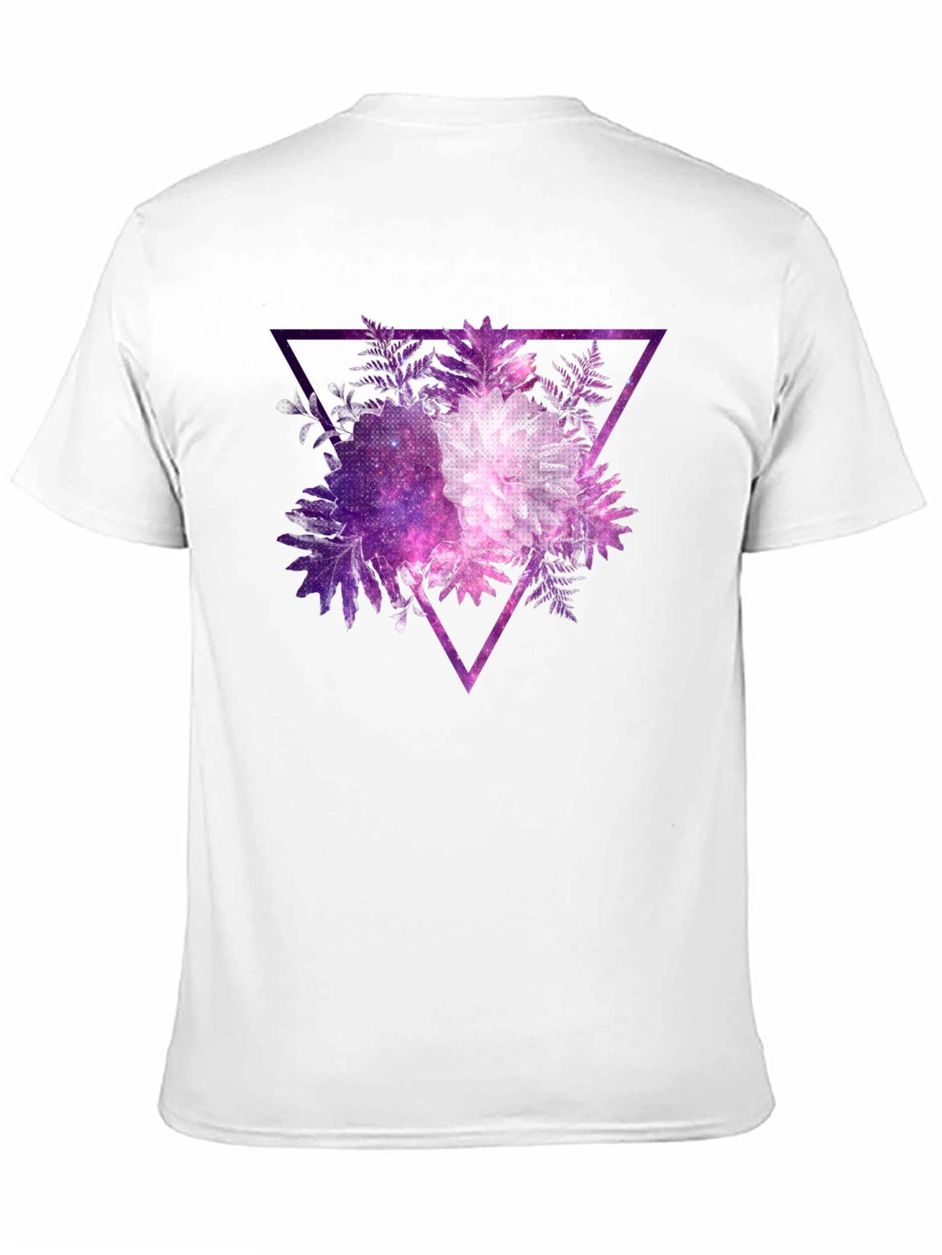 Galaxy Floral Triangle Mens Black T-Shirt