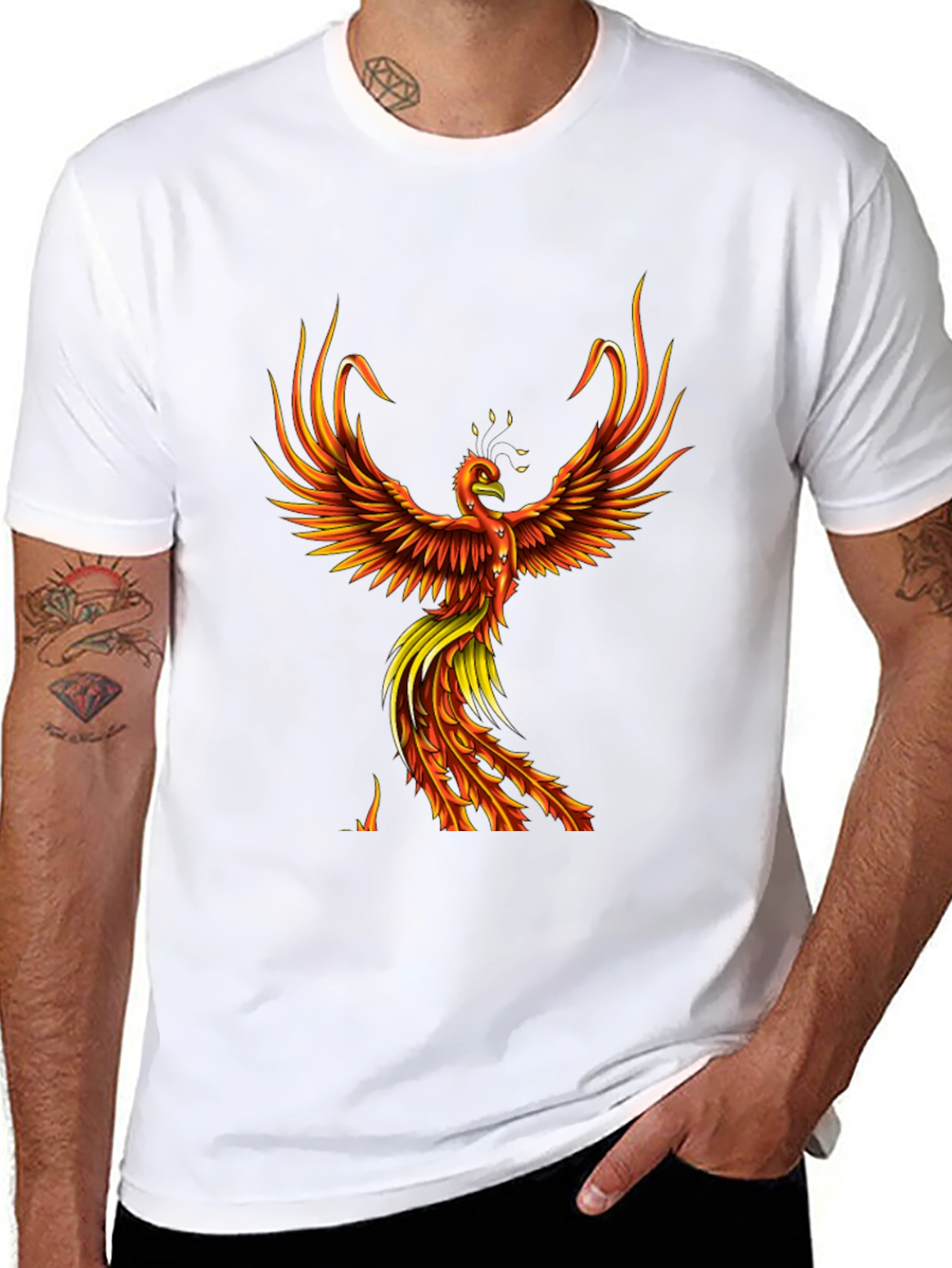 Phoenix Graphic T-Shirt - Fiery Bird Design
