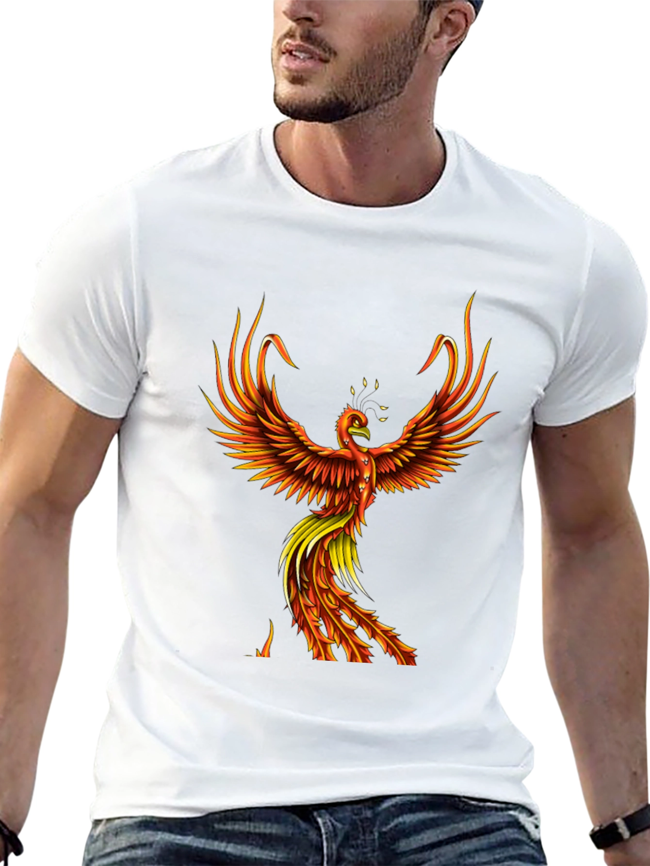 Phoenix Graphic T-Shirt - Fiery Bird Design