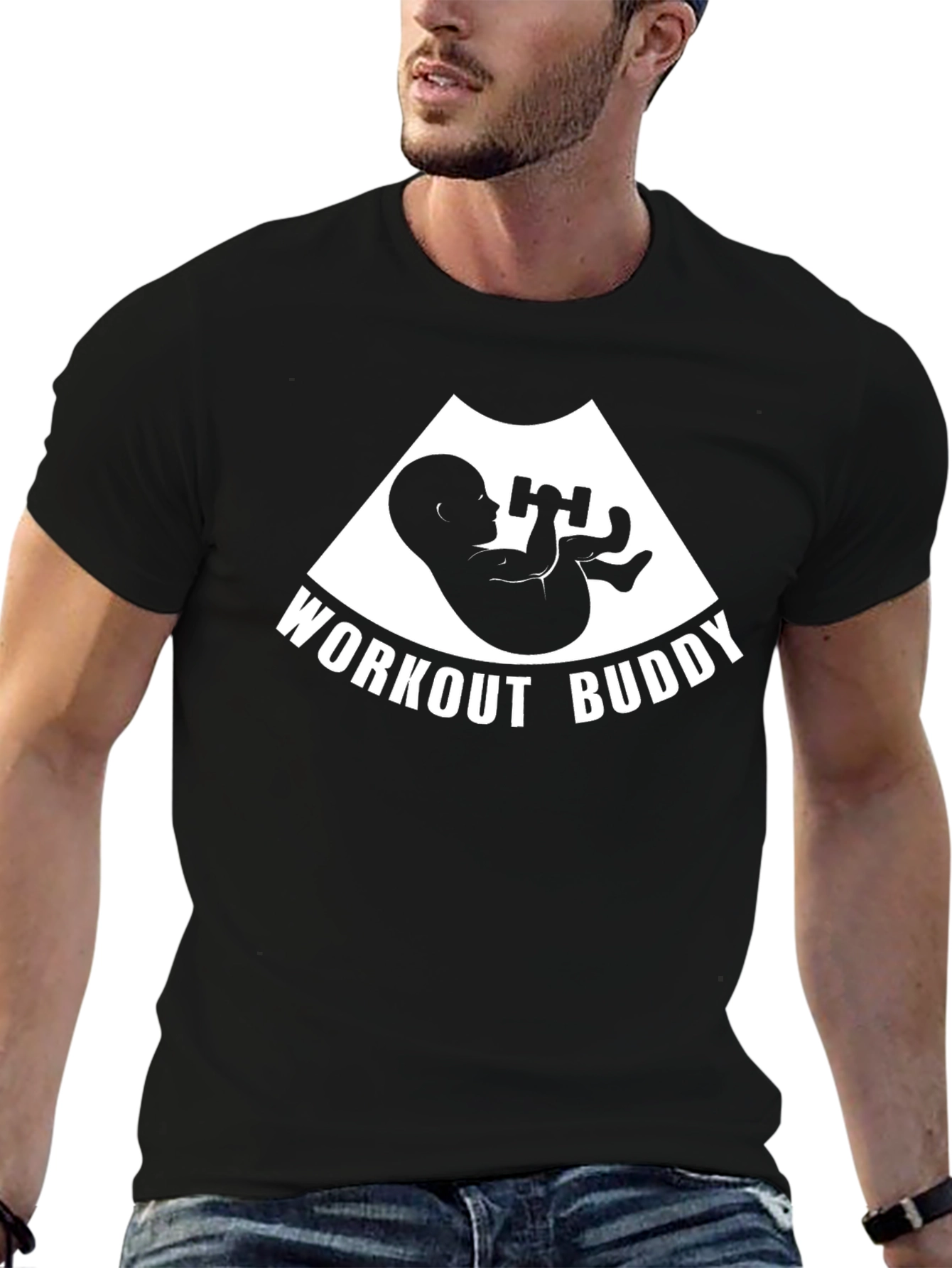 Workout Buddy Pregnancy T-Shirt Funny Expecting Mom Gift