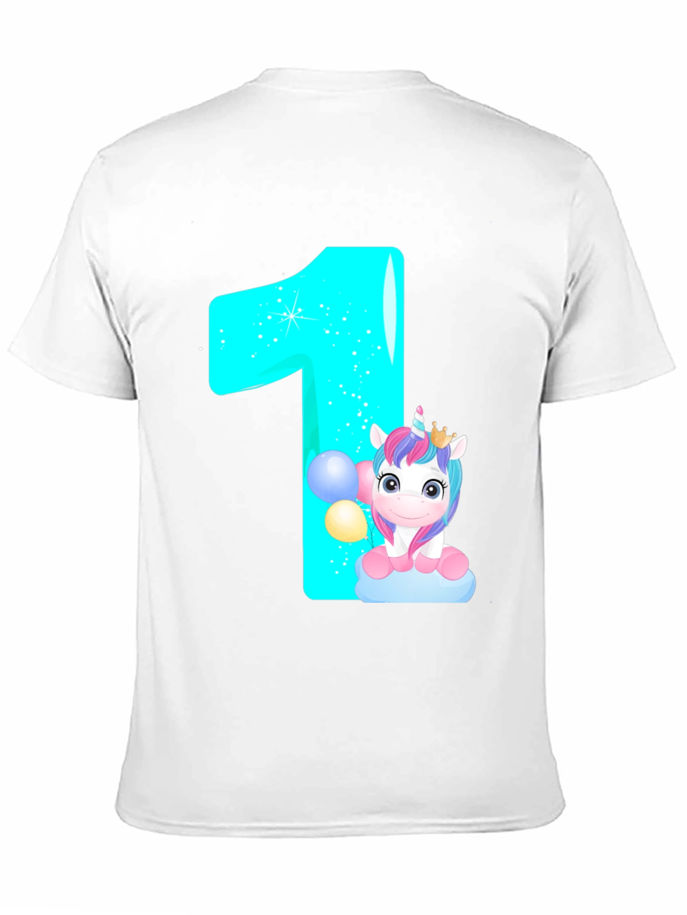 Unicorn 1st Birthday Black T-Shirt