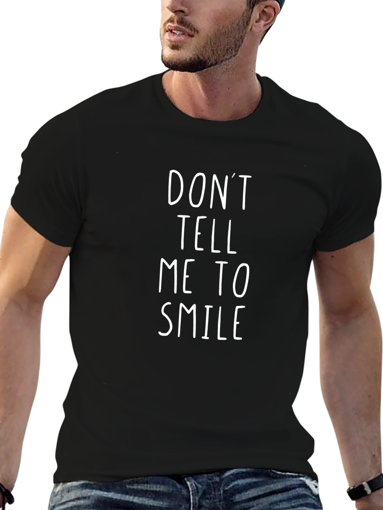 Dont Tell Me To Smile Graphic Tee - Black