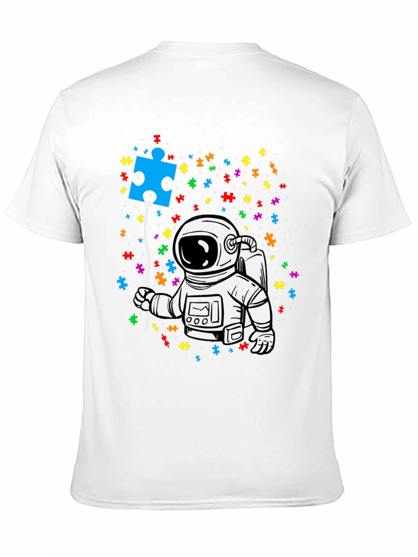 Autism Awareness Astronaut Puzzle Piece T-Shirt