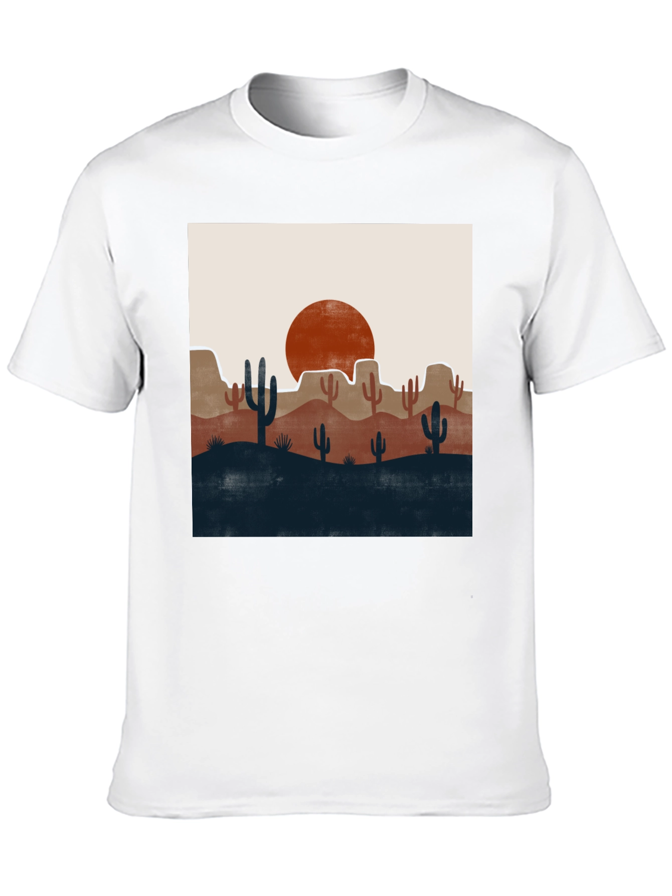 Desert Graphic Tee - Modern Cactus Landscape T-Shirt