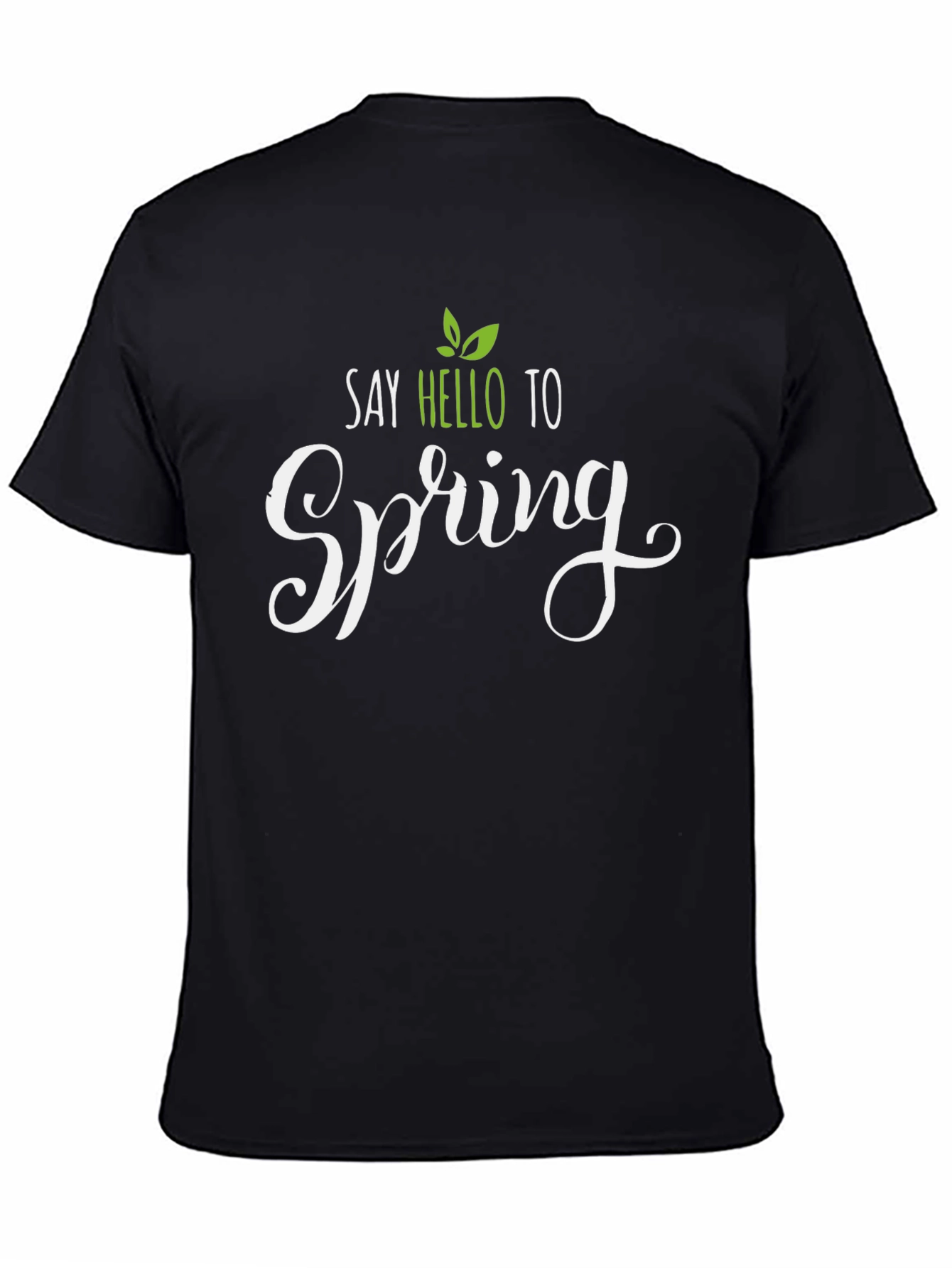 Say Hello to Spring Black T-Shirt