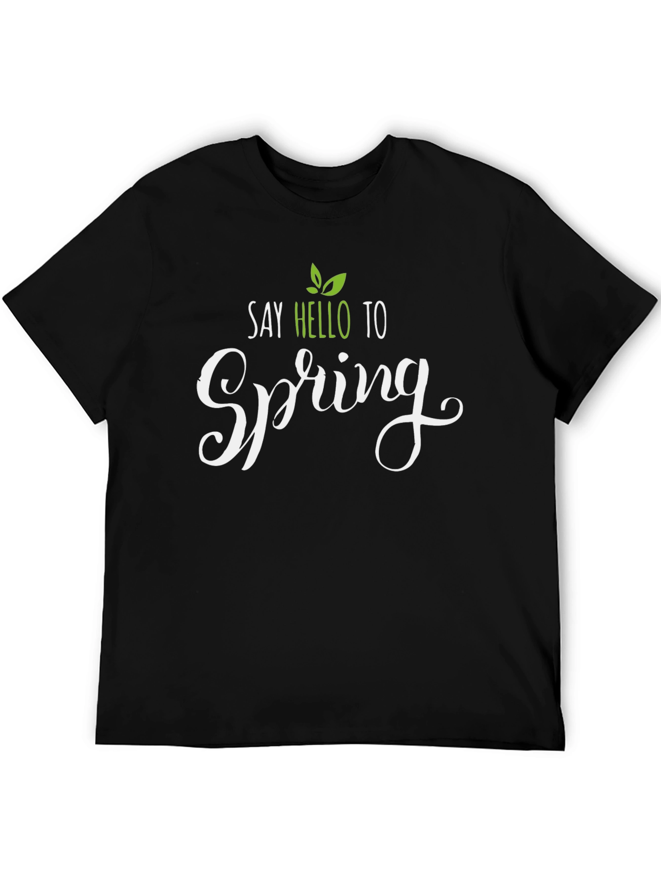 Say Hello to Spring Black T-Shirt