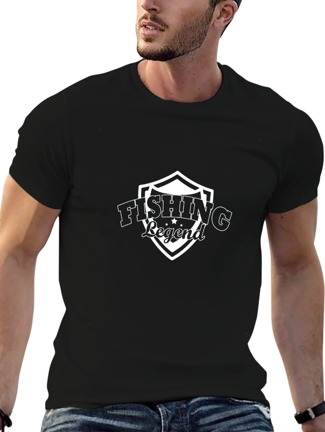 Fishing Legend Graphic Tee - Black