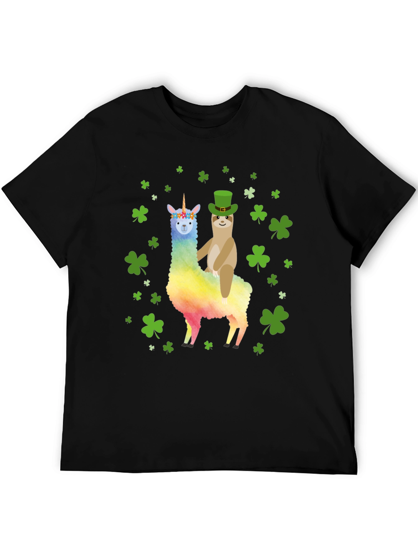 St. Patricks Day Llama Sloth Graphic Tee