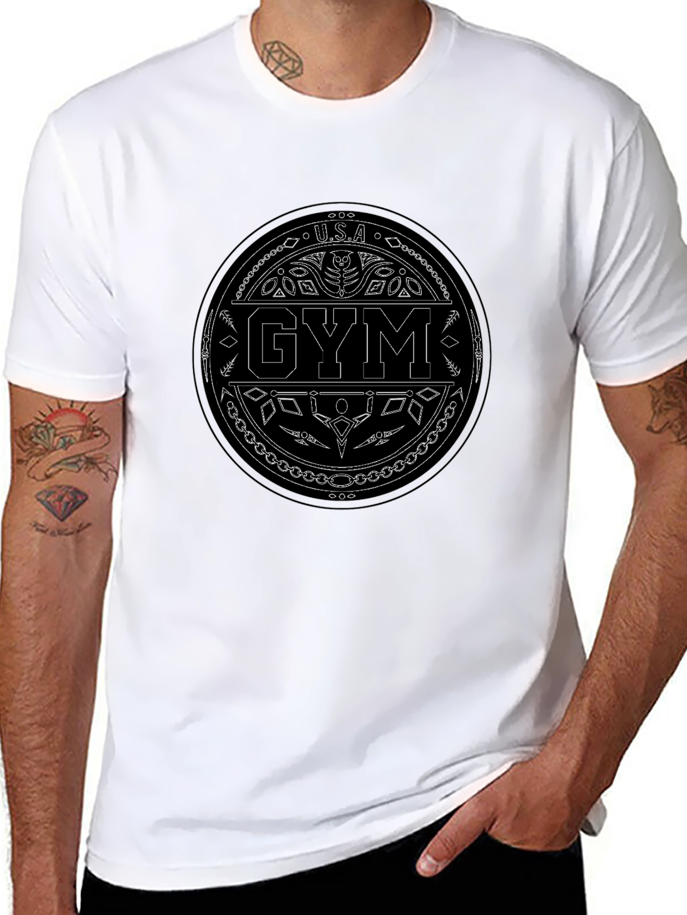 USA Gym Black T-Shirt - Stylish Workout Apparel