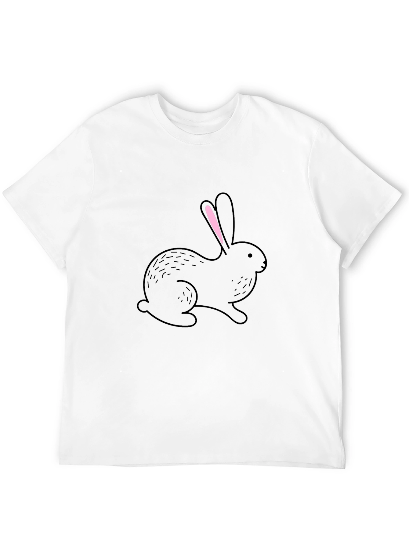 Black Bunny Graphic Tee - Soft Cotton Casual Wear