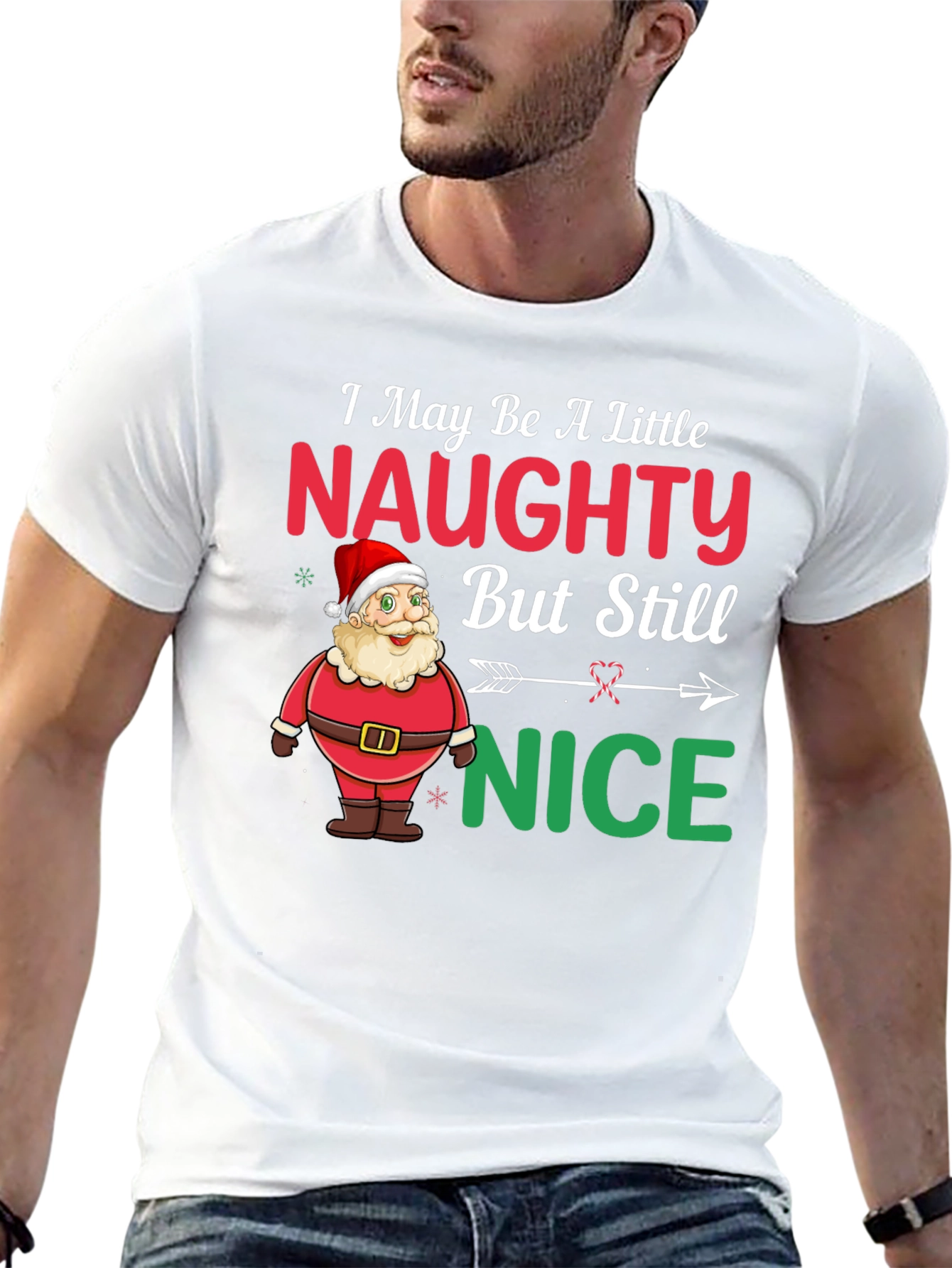 Naughty or Nice Santa Christmas T-Shirt