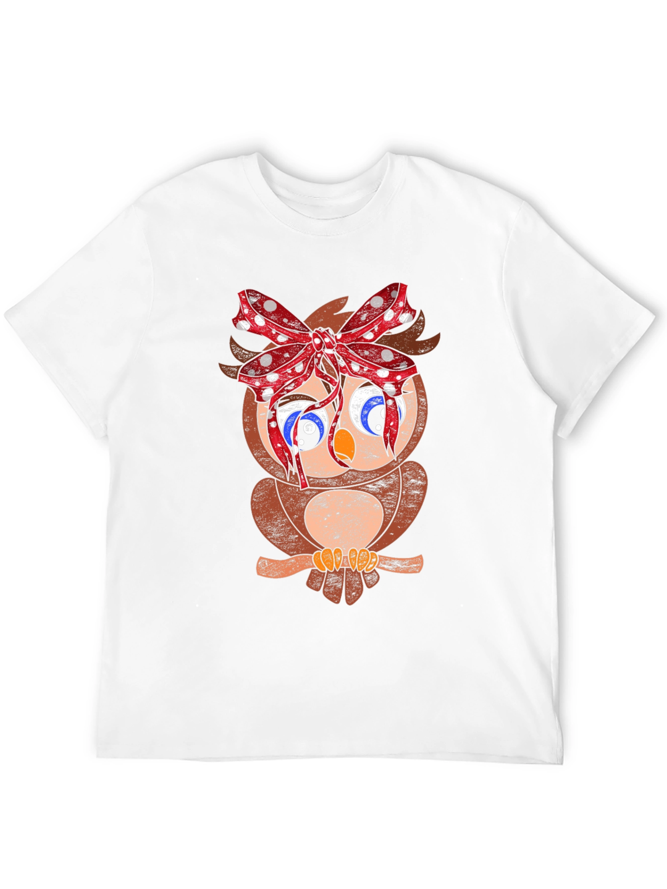 Owl With Bowknot Graphic Black Tee