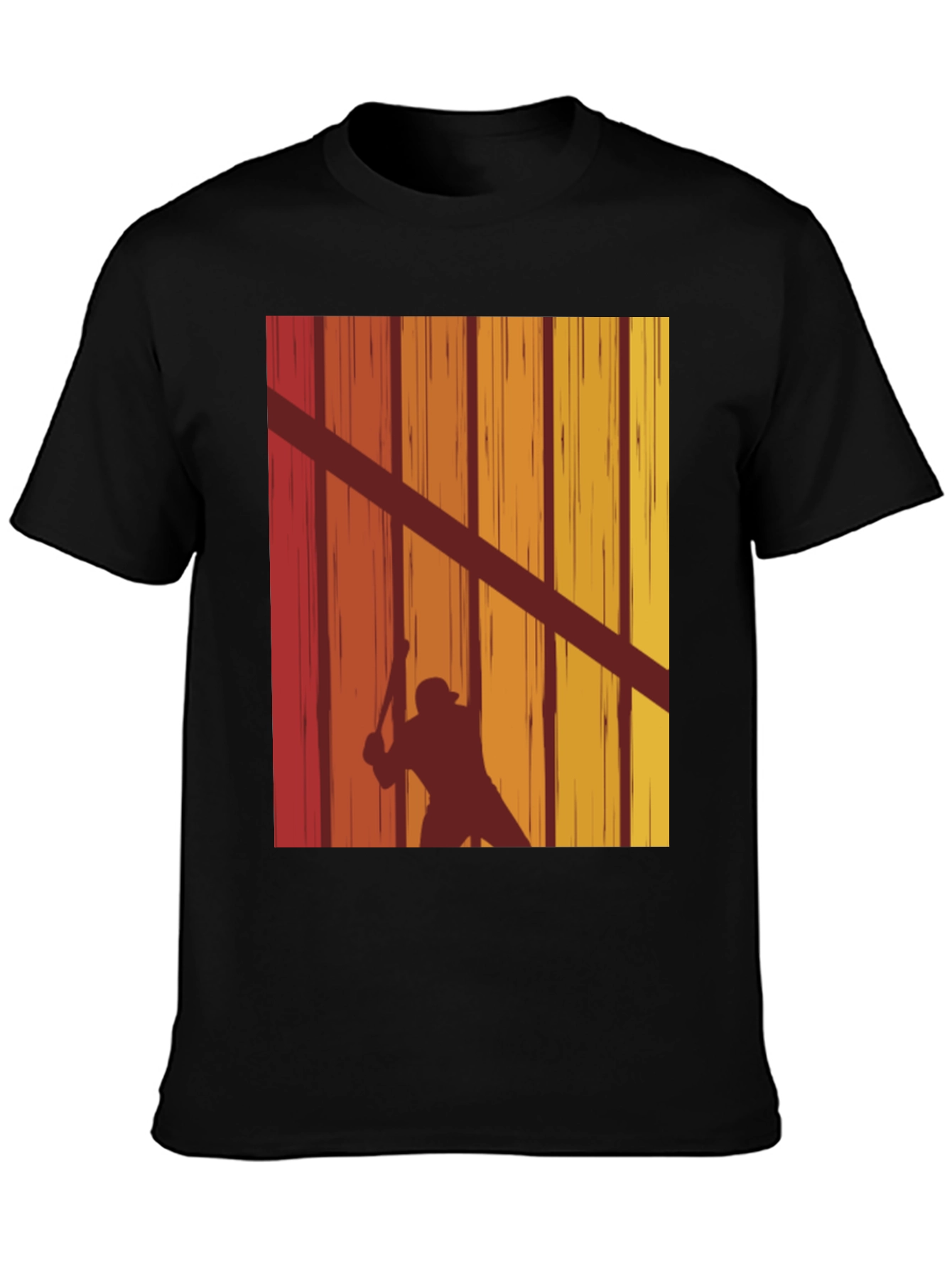 Retro Baseball Player Silhouette T-Shirt