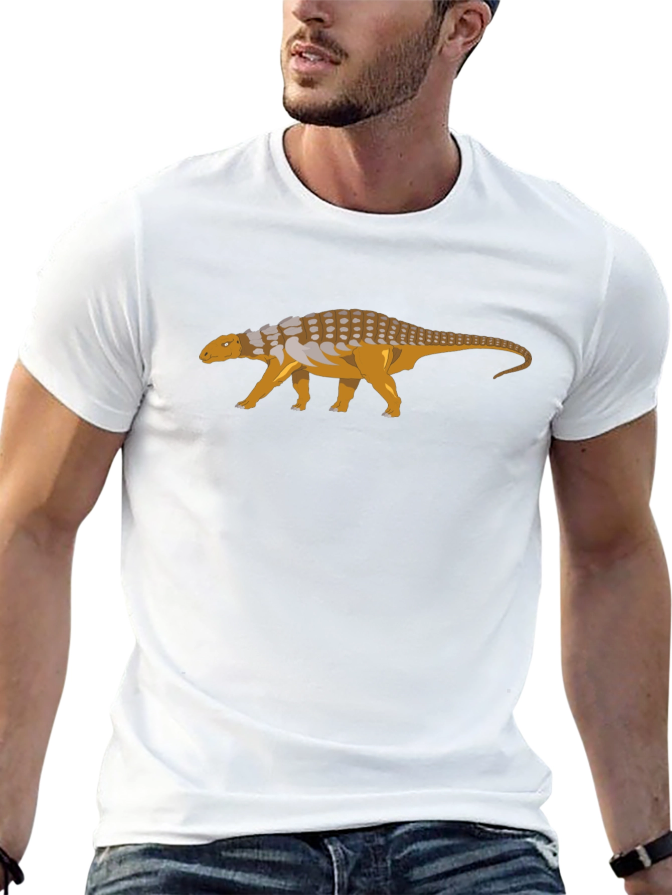 Ankylosaurus Dinosaur Graphic Tee - Black