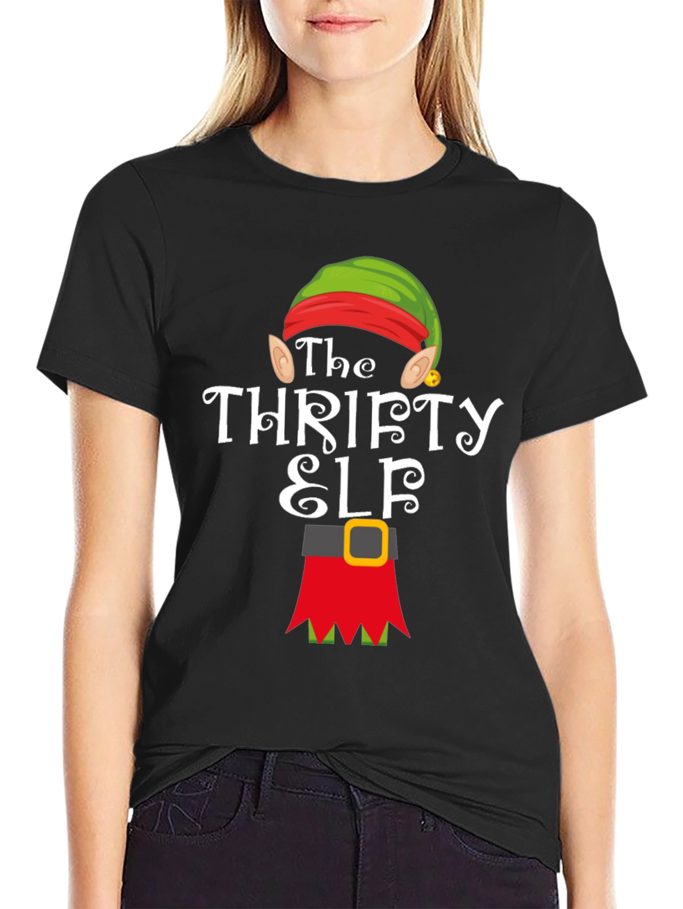 Thrifty Elf Christmas T-Shirt - Holiday Apparel