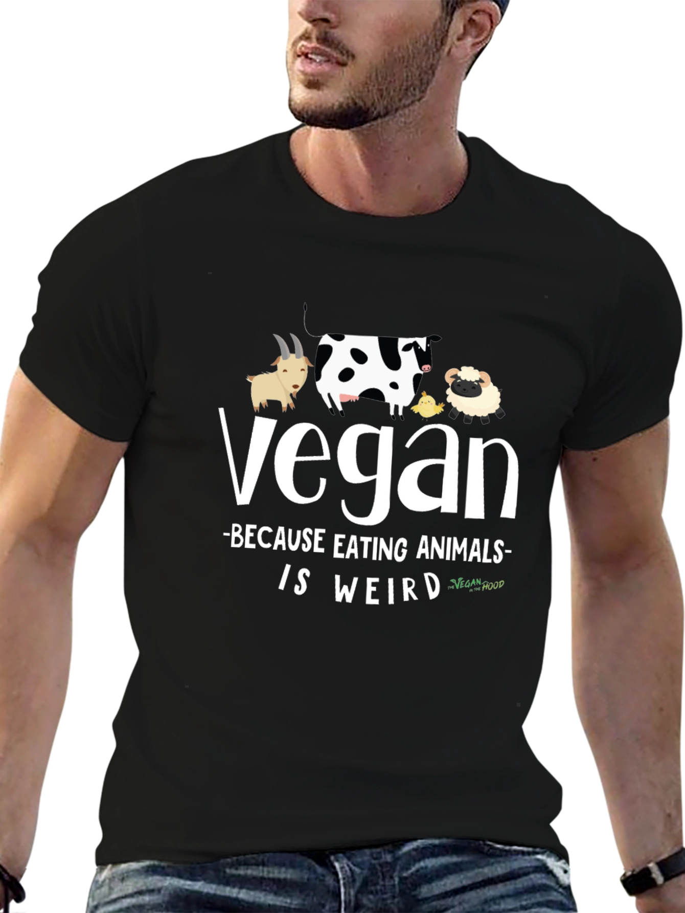Vegan T-Shirt: Animals Are Weird Black Tee