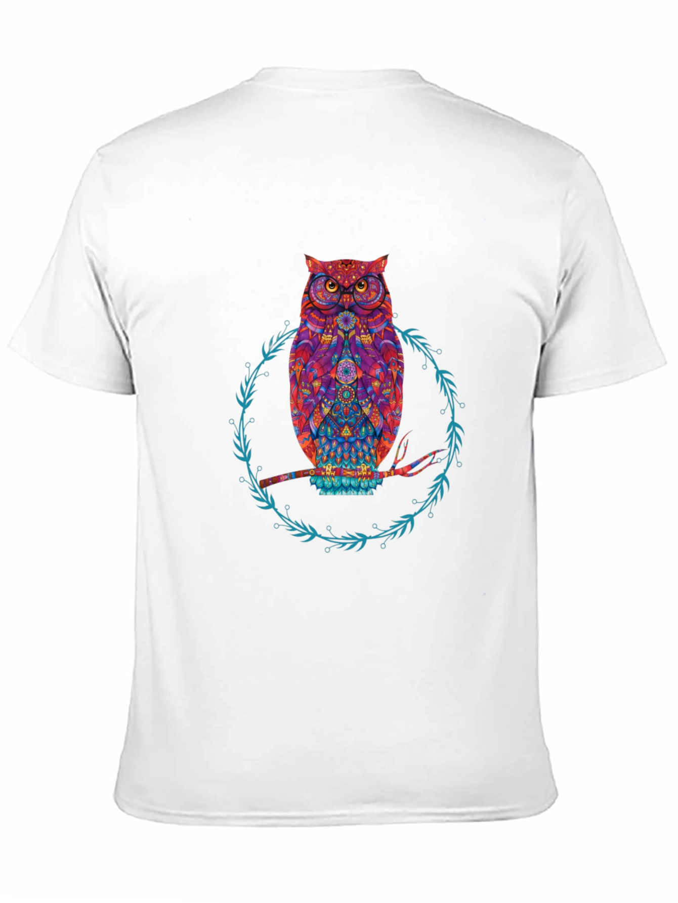 Owl Graphic Print Tee - Stylish Mens Black T-Shirt